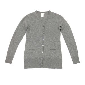 Oats Women's V-Neck Cashmere Button Cardigan Sweater Size XS Gray